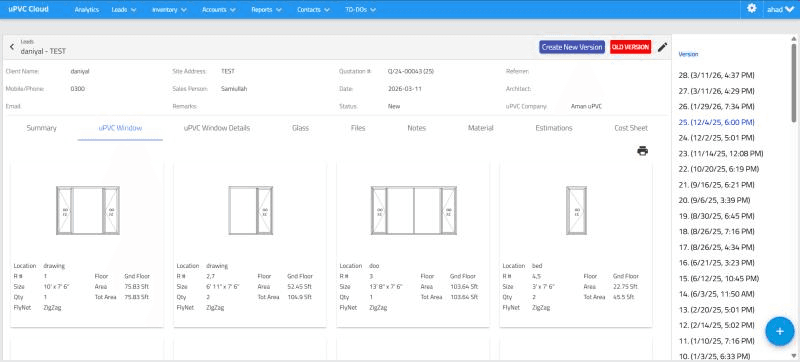UPVC Cloud: Windows & Doors ERP System