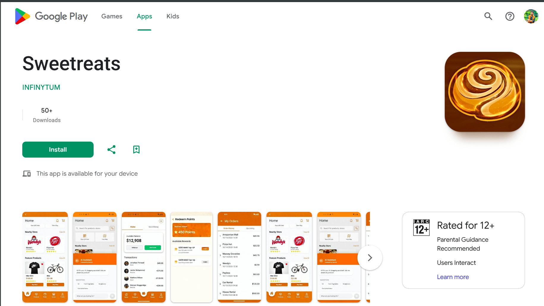 SweeTreats screenshot